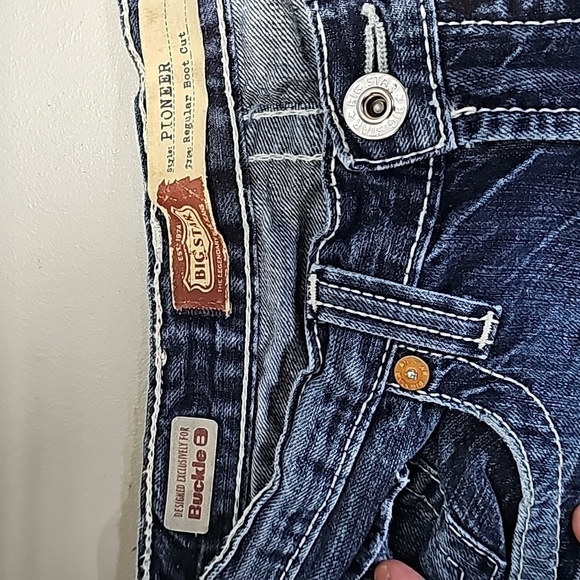 Big Star Pioneer style dark wash 33x34" regular fit boot cut jeans - Picture 7 of 8